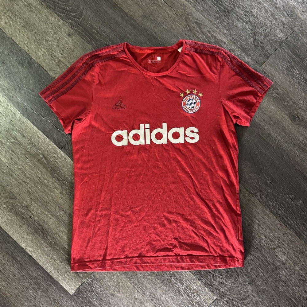 Vintage Adidas Bayern Munich Pre Match Cotton Football Soccer Jersey Size L